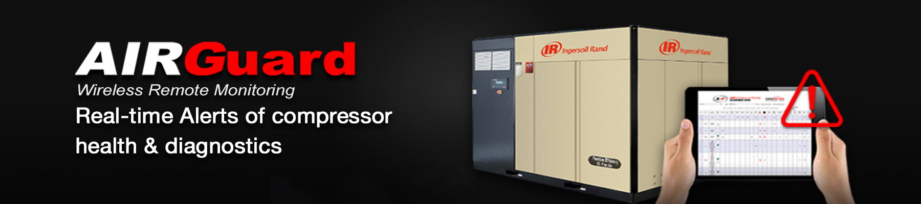 Stay informed about your compressor's performance with airguard: wireless remote monitoring for real-time alerts on Arle Compressors of Florida's compressor health and diagnostics, all at your fingertips.