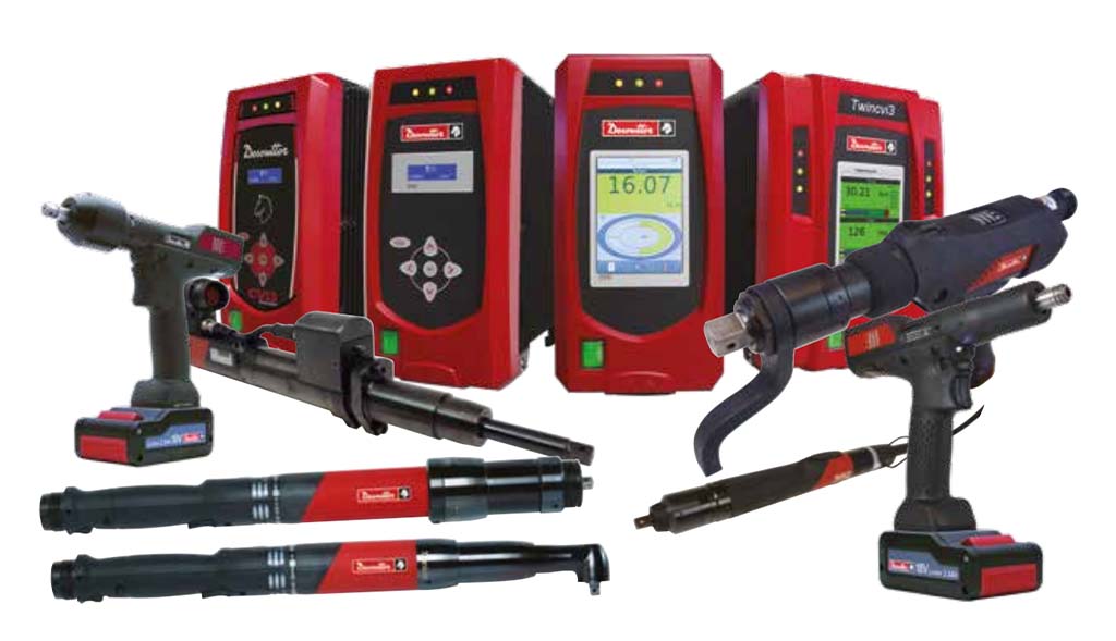 A collection of professional torque tools and measurement equipment from Arle Compressors of Florida, including electronic torque wrenches and angle gauges, with a focus on precision and reliability in industrial settings.