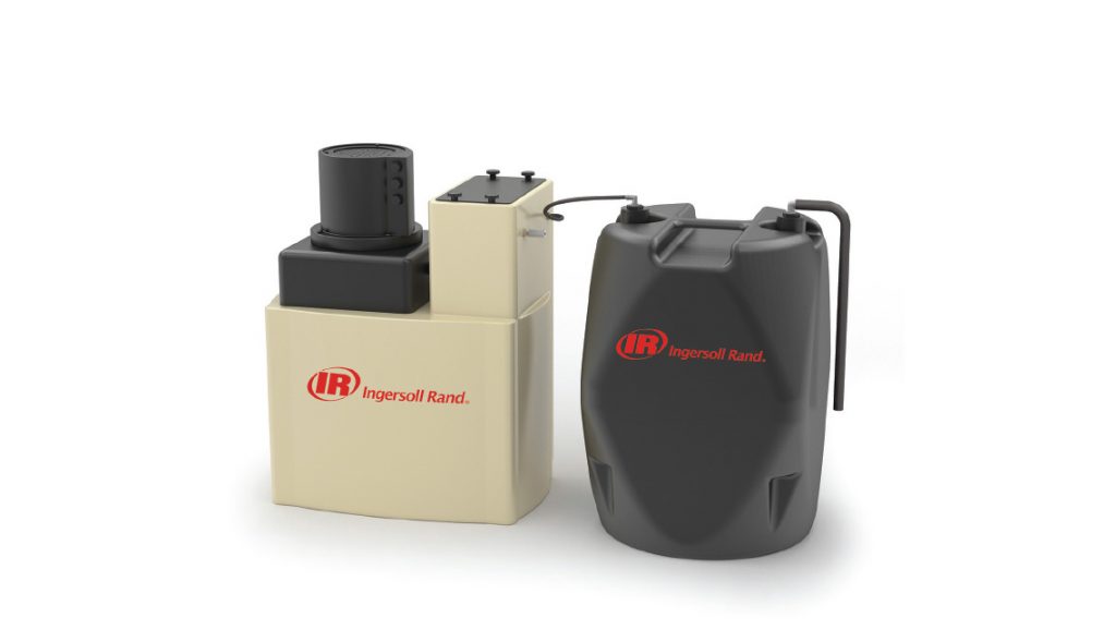 Two portable air compressors, one beige and one black, with the Arle Compressors of Florida logo, positioned side by side against a white background.