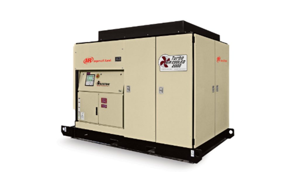 An industrial diesel generator set on a white background by Arle Compressors of Florida.