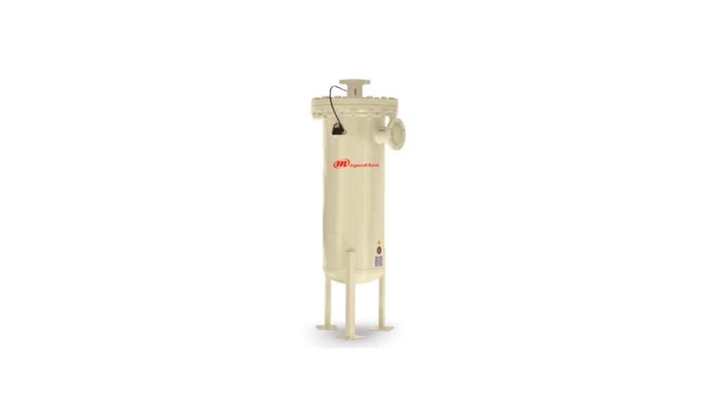 Industrial vertical air receiver tank by Arle Compressors of Florida on a white background.